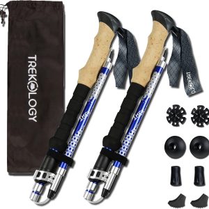 Trekology Trek-Z Collapsible Hiking & Trekking Poles - Balance Support for Seniors, Women, and Men, 2pc Per Set
